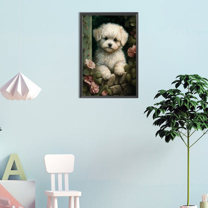 Puppy - Full Round Drill Diamond Painting 30*45CM