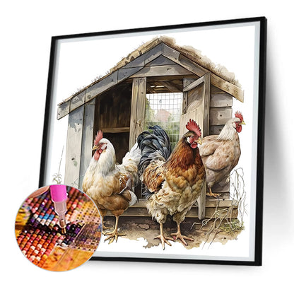 Farm Rooster - Full Round Drill Diamond Painting 30*30CM