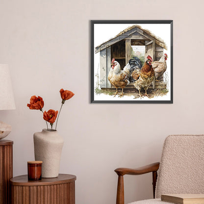 Farm Rooster - Full Round Drill Diamond Painting 30*30CM