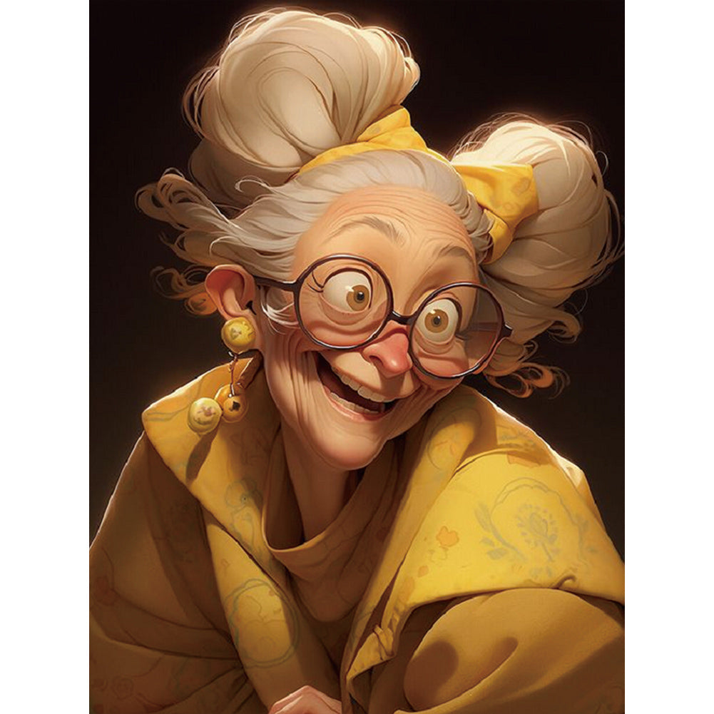 Cute Grandma - Full Round Drill Diamond Painting 30*40CM
