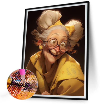 Cute Grandma - Full Round Drill Diamond Painting 30*40CM