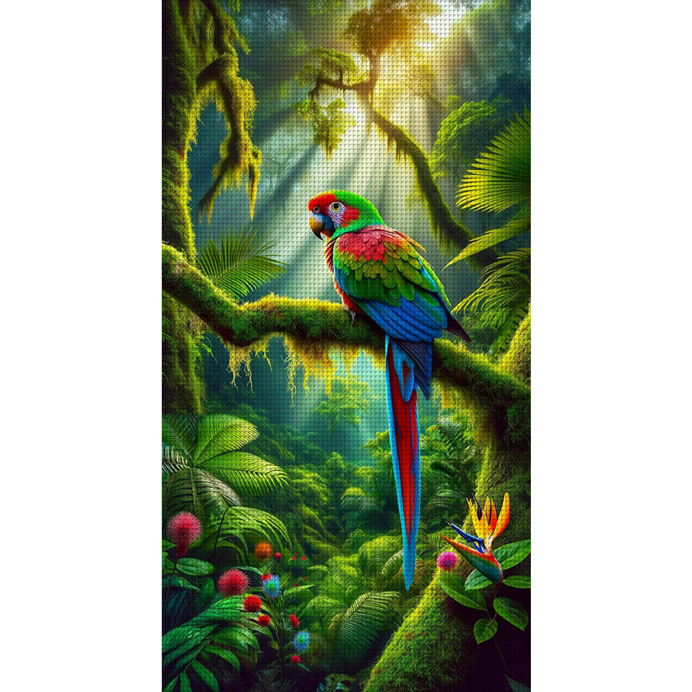 Parrot On Branch - 14CT Stamped Cross Stitch 40*70CM