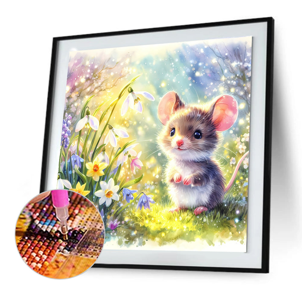 Spring Mouse - Full Round Drill Diamond Painting 30*30CM