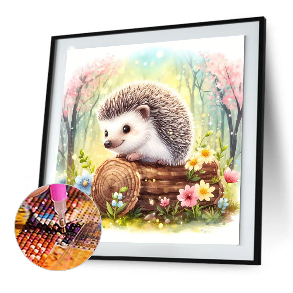 Spring Hedgehog - Full Round Drill Diamond Painting 30*30CM