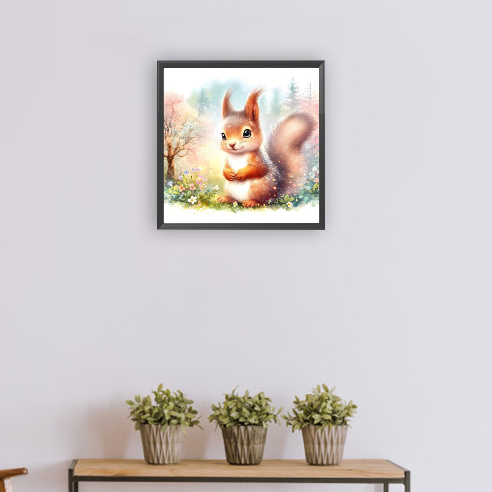 Spring Squirrel - Full Round Drill Diamond Painting 30*30CM