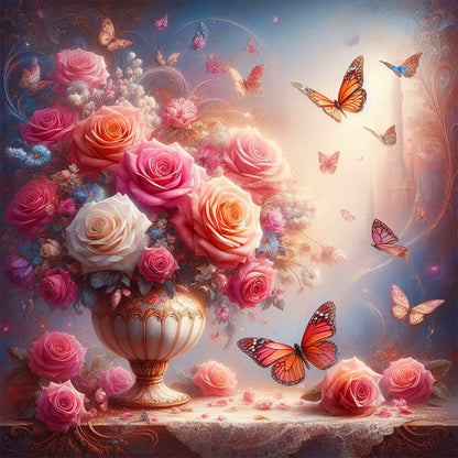 Bouquet - Full Round Drill Diamond Painting 30*30CM