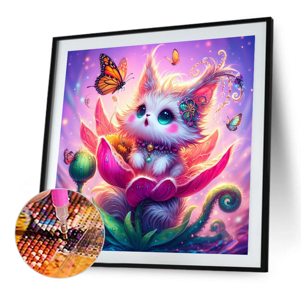 Cat - Full Round Drill Diamond Painting 40*40CM