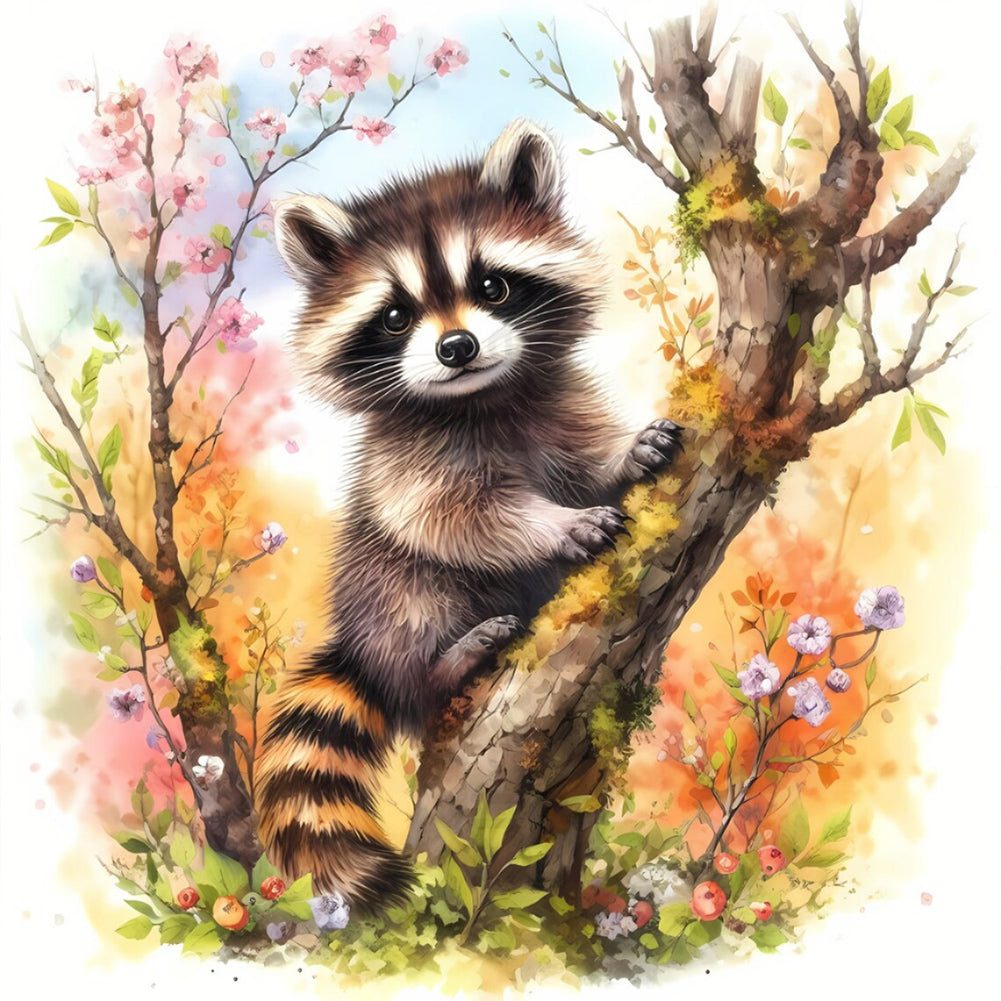 Raccoon - Full Round Drill Diamond Painting 40*40CM