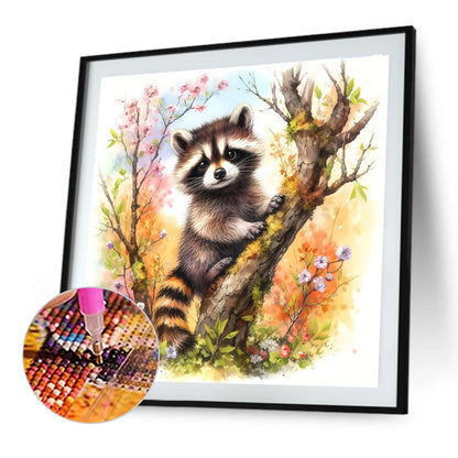 Raccoon - Full Round Drill Diamond Painting 40*40CM