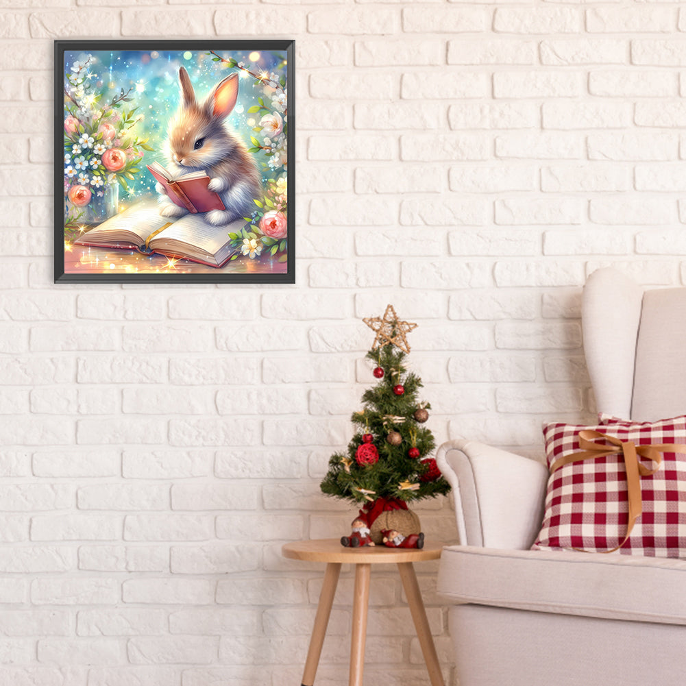 Rabbit Reading A Book - Full Round Drill Diamond Painting 30*30CM