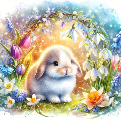 Lop-Eared Rabbit - Full Round Drill Diamond Painting 30*30CM