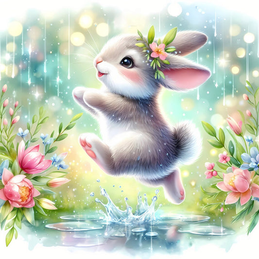 Dancing Rabbit - Full Round Drill Diamond Painting 30*30CM