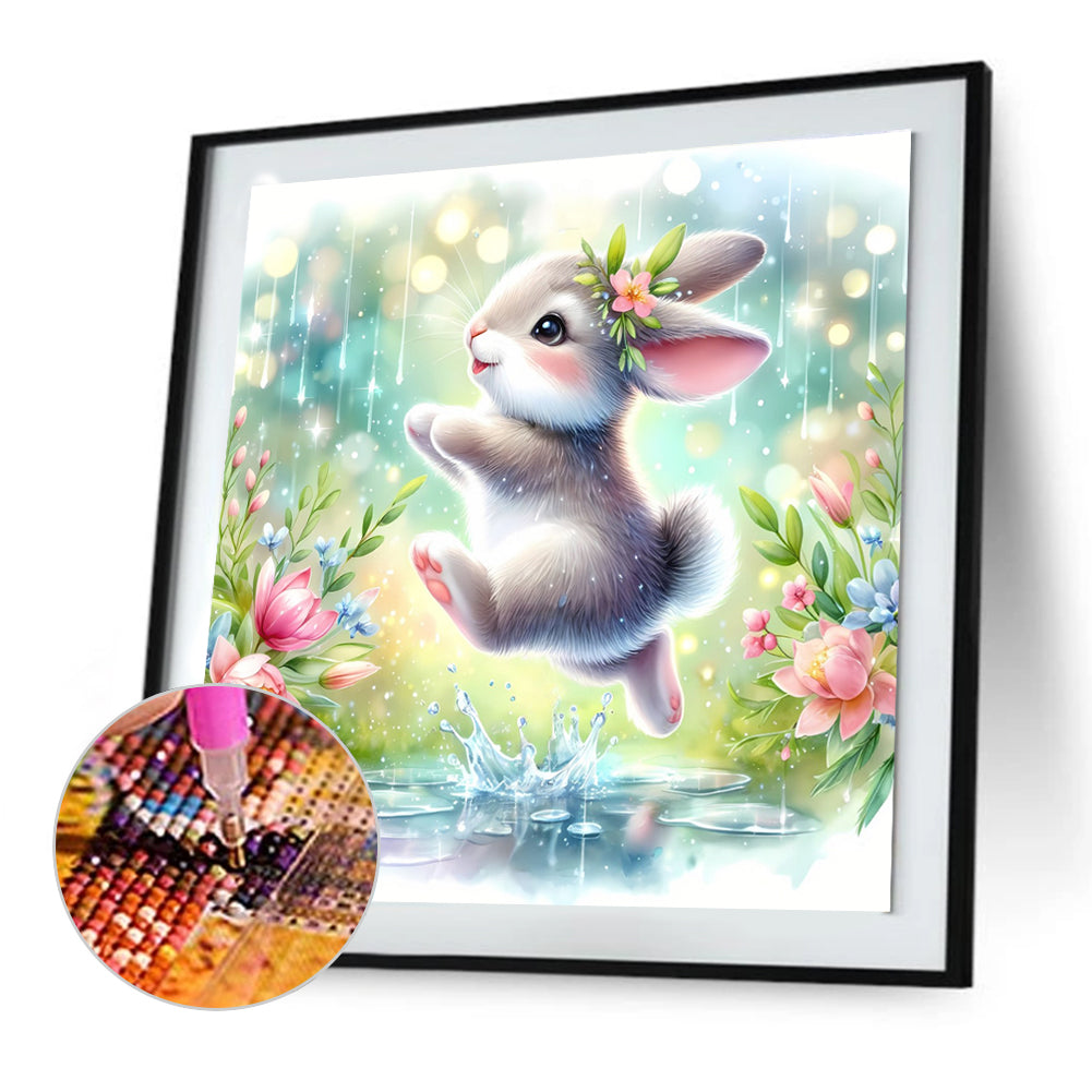 Dancing Rabbit - Full Round Drill Diamond Painting 30*30CM