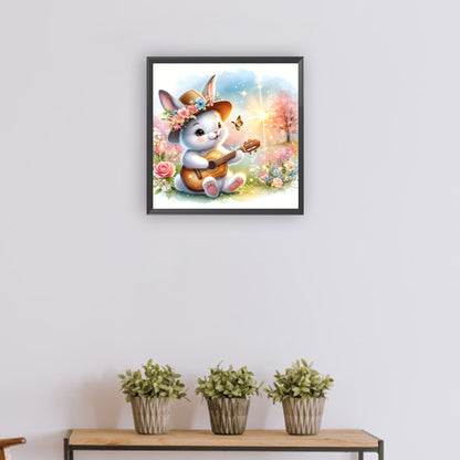 Rabbit Playing Guitar - Full Round Drill Diamond Painting 30*30CM