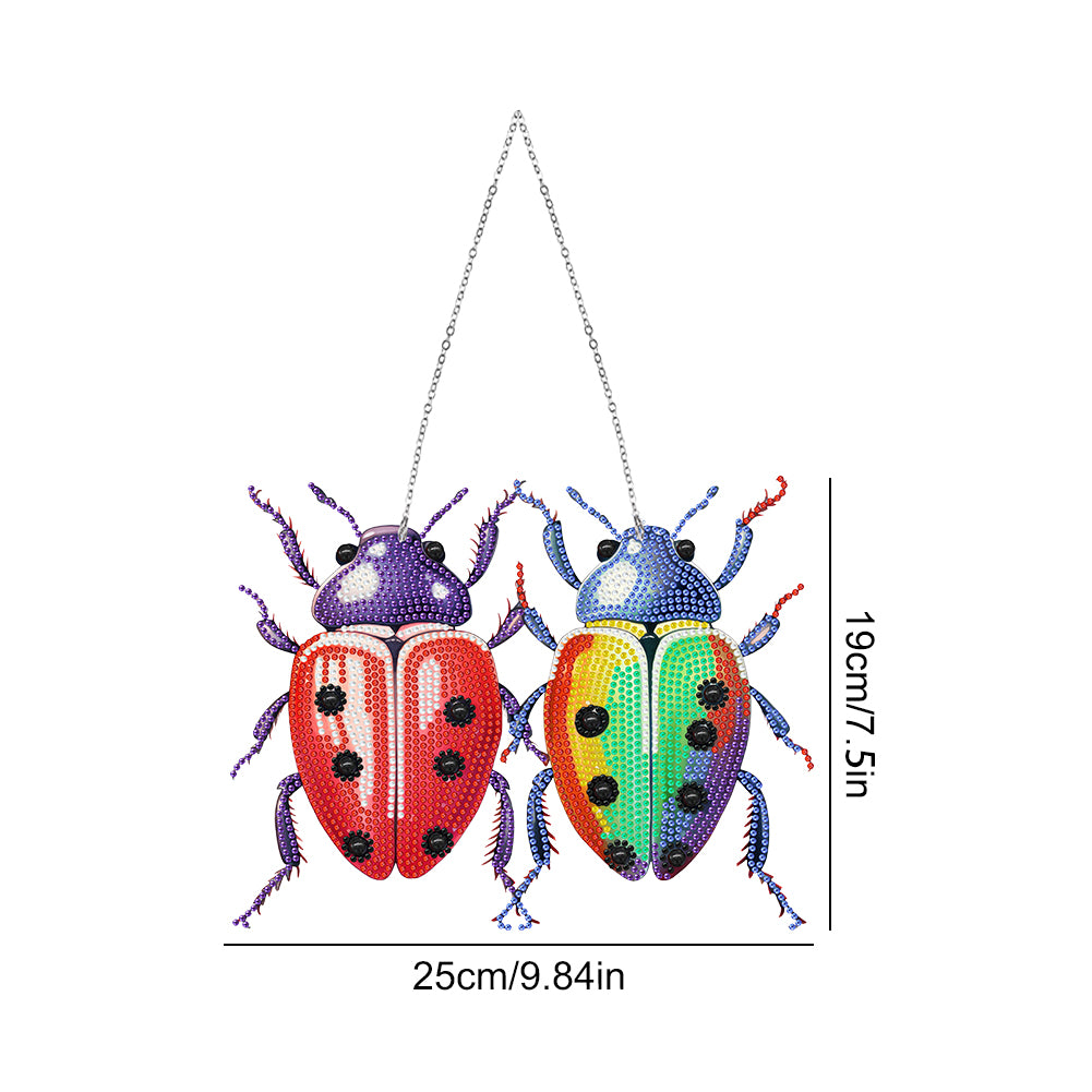 Single Side Diamond Painting Dot Pendant Office Wall Decor (Colorful Ladybird)