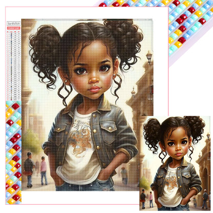 Black Girl - Full Square Drill Diamond Painting 30*40CM