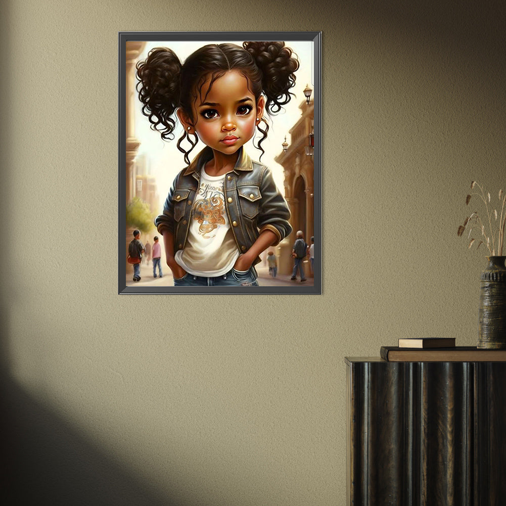 Black Girl - Full Square Drill Diamond Painting 30*40CM