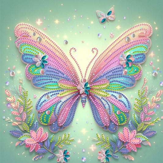 Spring Butterfly - Special Shaped Drill Diamond Painting 30*30CM