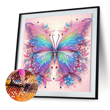 Colorful Flowers And Butterflies - Special Shaped Drill Diamond Painting 30*30CM