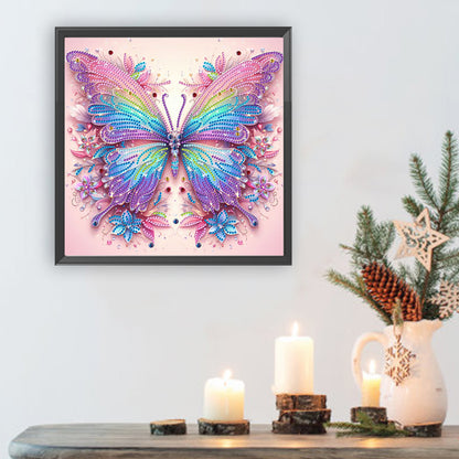 Colorful Flowers And Butterflies - Special Shaped Drill Diamond Painting 30*30CM