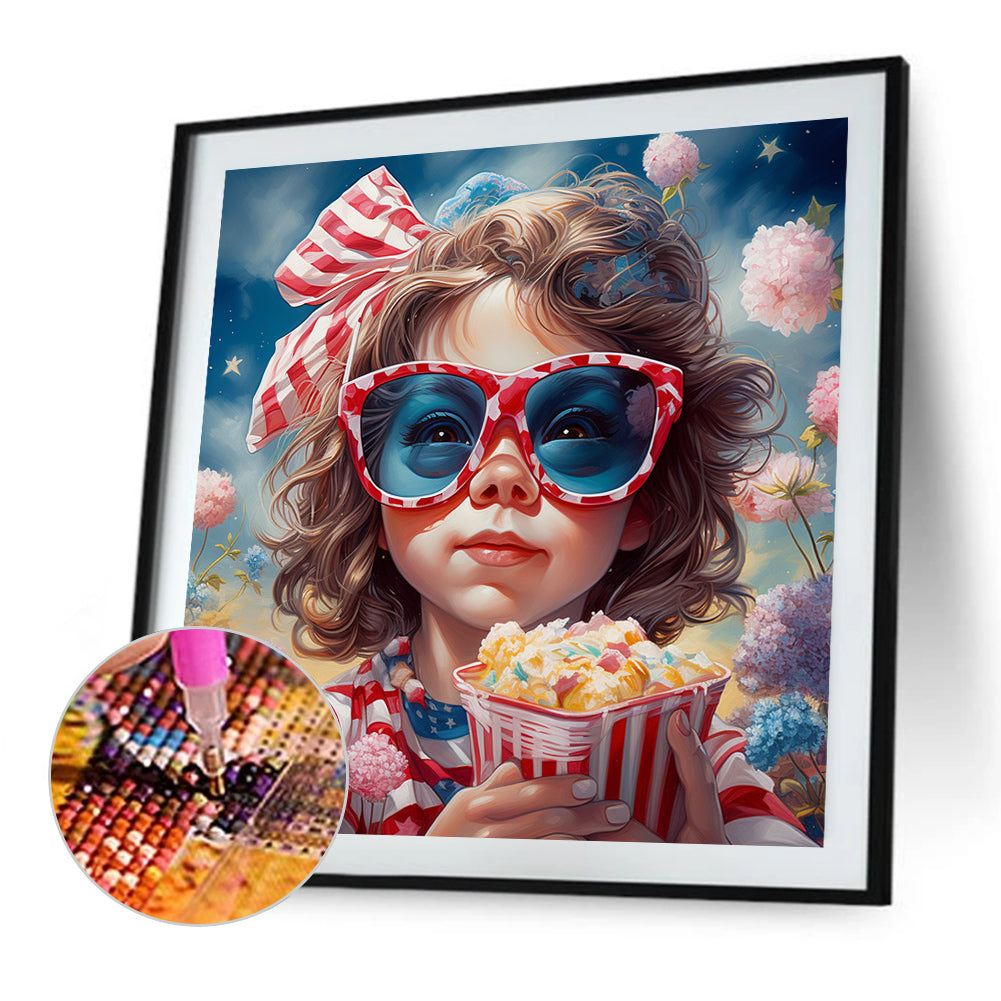 Popcorn Kid - Full Square Drill Diamond Painting 40*40CM