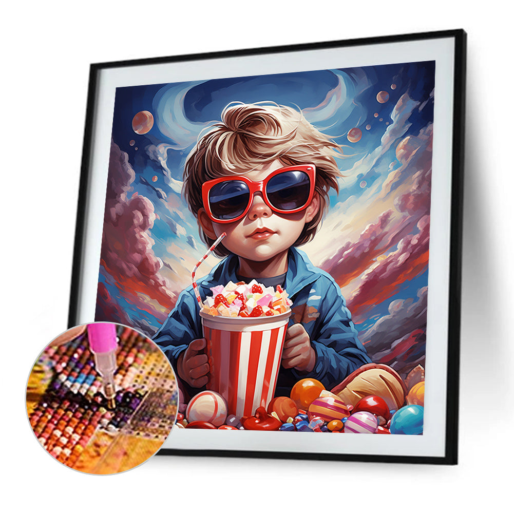 Popcorn Kid - Full Square Drill Diamond Painting 40*40CM