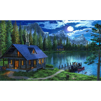 Lake House - Full Square Drill Diamond Painting 50*30CM