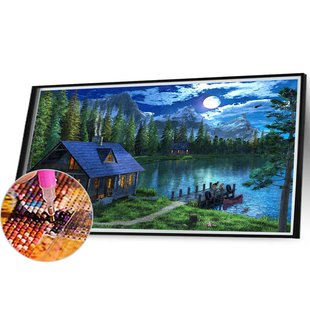 Lake House - Full Square Drill Diamond Painting 50*30CM