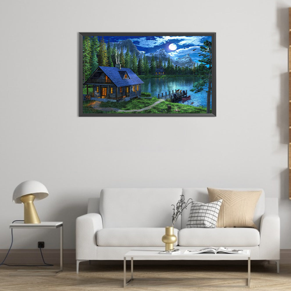 Lake House - Full Square Drill Diamond Painting 50*30CM