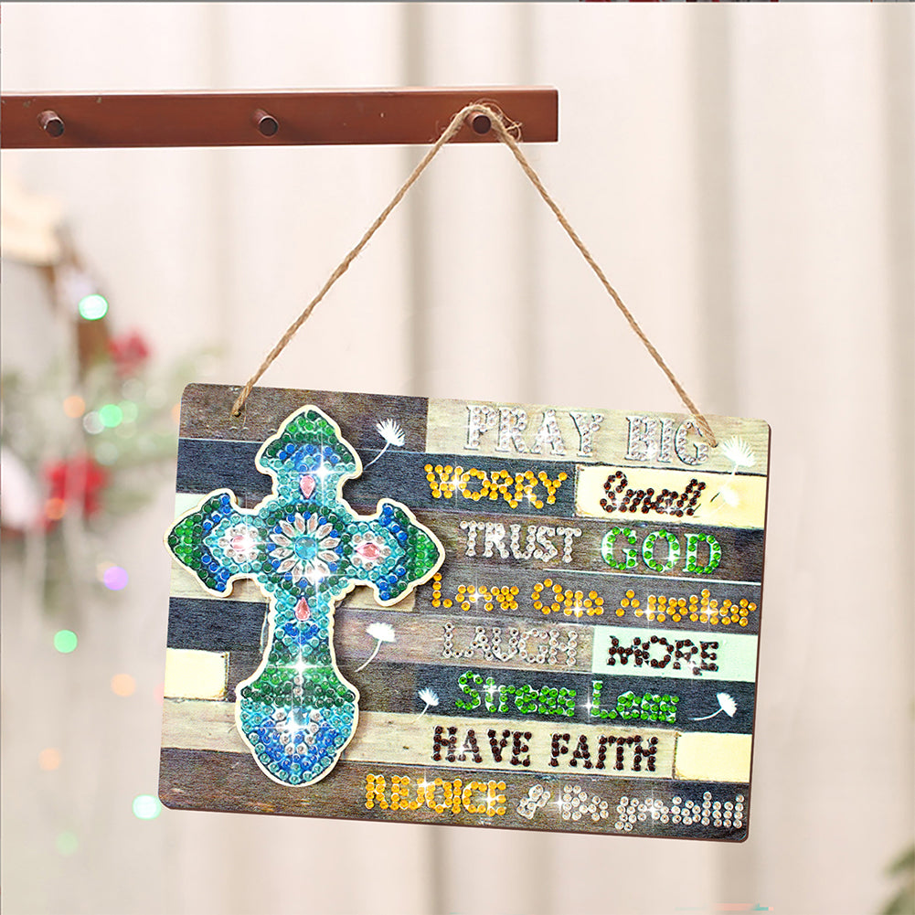 DIY Diamond Art Painting Hanging Sign Detachable Decor Front Door Decor (Gross)