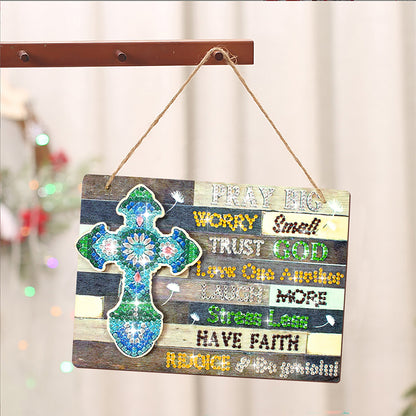 DIY Diamond Art Painting Hanging Sign Detachable Decor Front Door Decor (Gross)