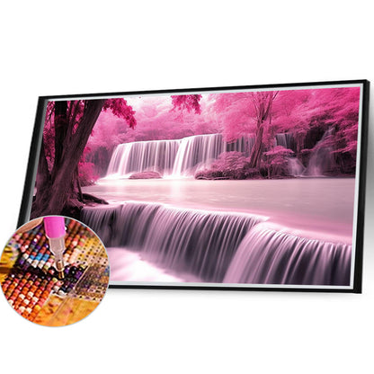 Purple Light Waterfall - Full Round Drill Diamond Painting 40*30CM