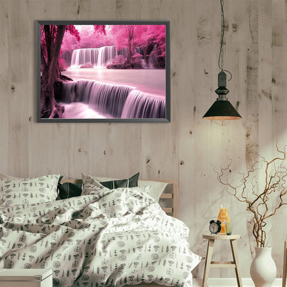 Purple Light Waterfall - Full Round Drill Diamond Painting 40*30CM