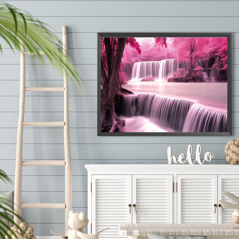 Purple Light Waterfall - Full Round Drill Diamond Painting 40*30CM