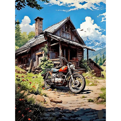 House Motorcycle - Full Round Drill Diamond Painting 30*40CM