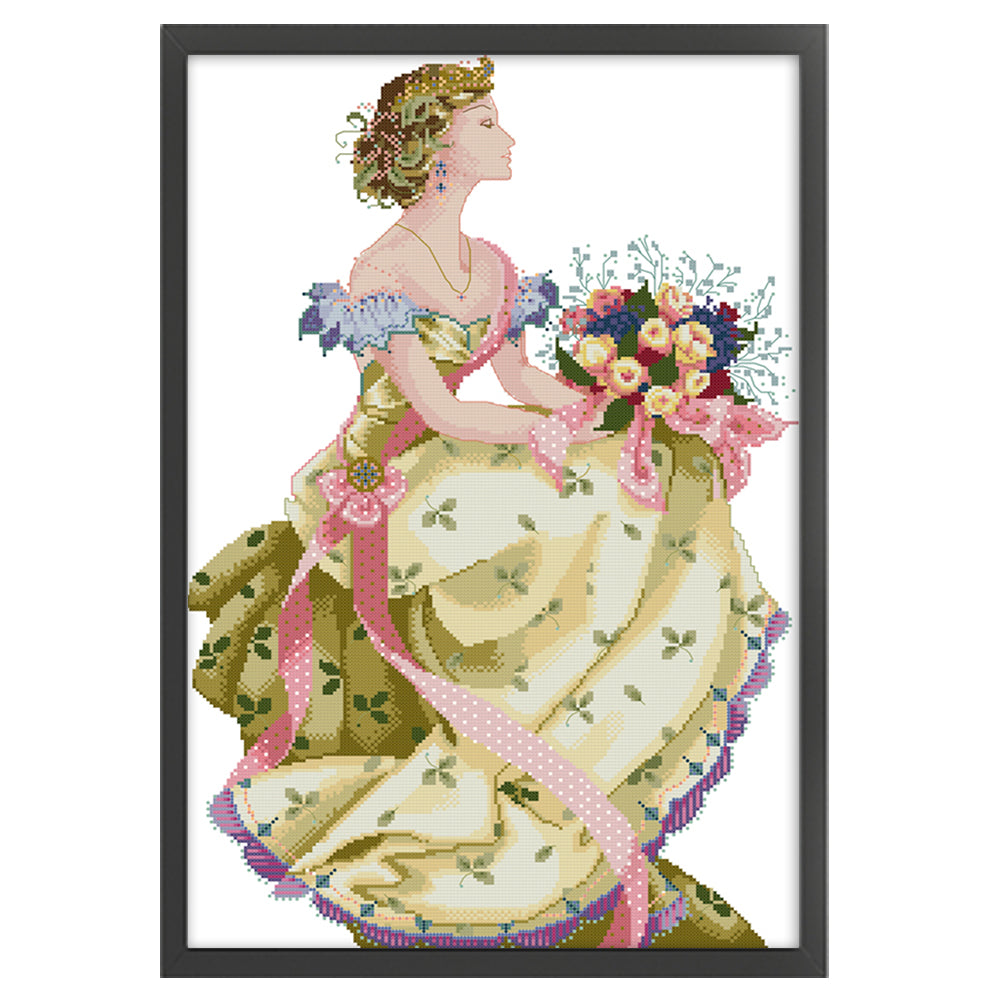 Queen Of Spring - 14CT Stamped Cross Stitch 41*59CM(Joy Sunday)