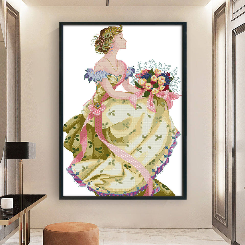 Queen Of Spring - 14CT Stamped Cross Stitch 41*59CM(Joy Sunday)