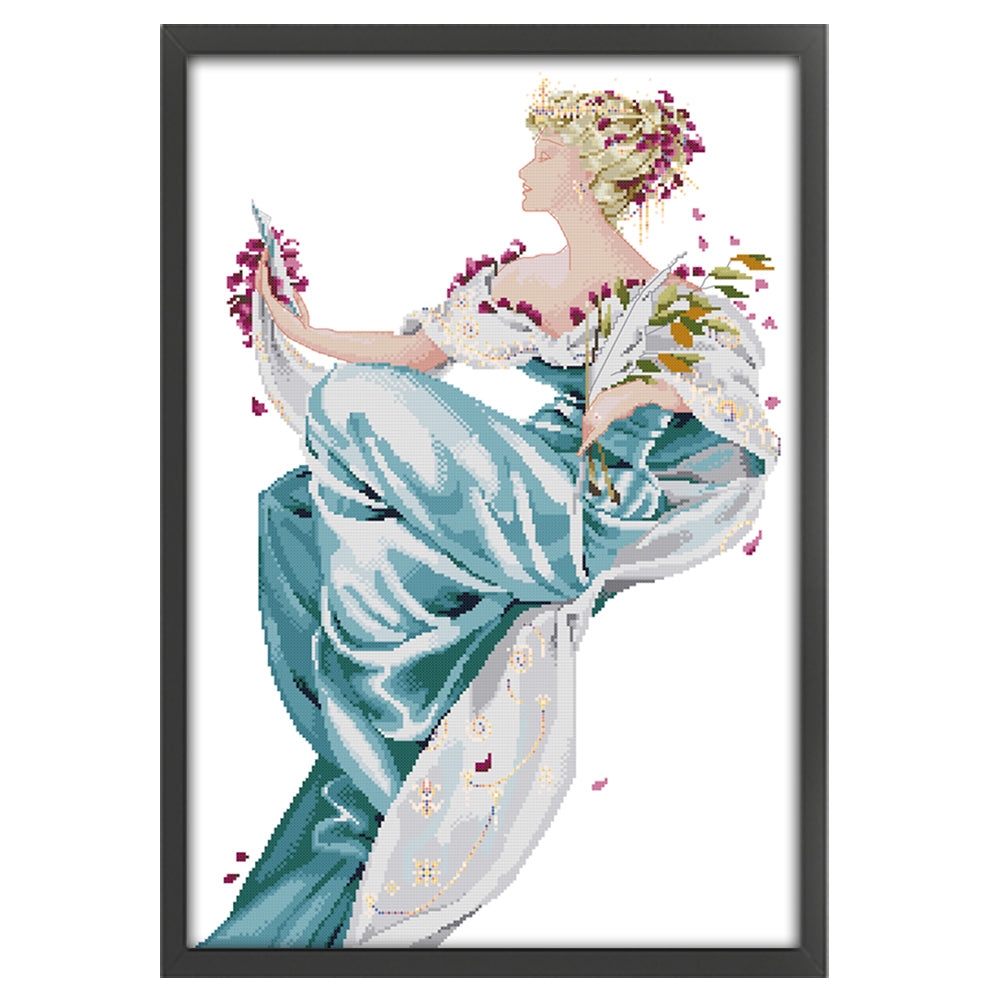 Summer Queen - 14CT Stamped Cross Stitch 43*60CM(Joy Sunday)