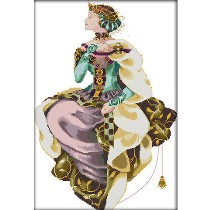 Autumn Queen - 14CT Stamped Cross Stitch 42*60CM(Joy Sunday)