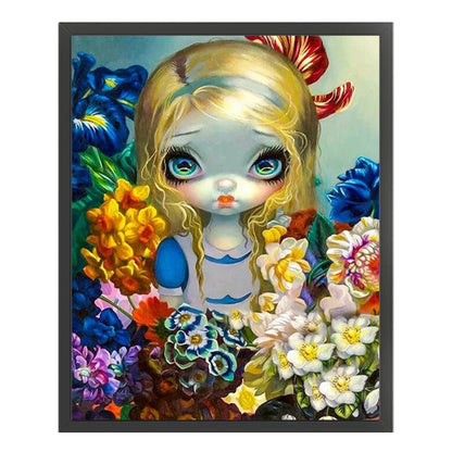 Big Eyed Doll - 11CT Stamped Cross Stitch 40*50CM