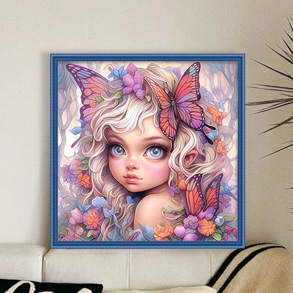 Butterfly Girl - 14CT Stamped Cross Stitch 50*50CM