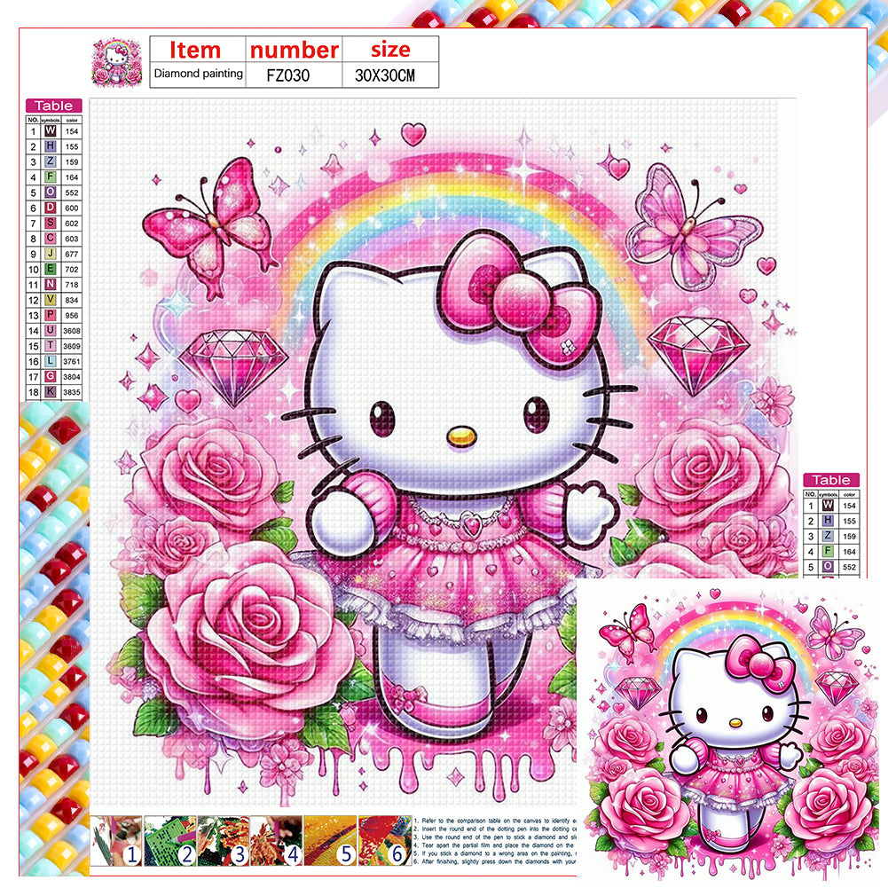 Hello Kitty - Full Square Drill Diamond Painting 30*30CM