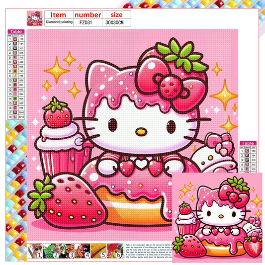 Hello Kitty - Full Square Drill Diamond Painting 30*30CM