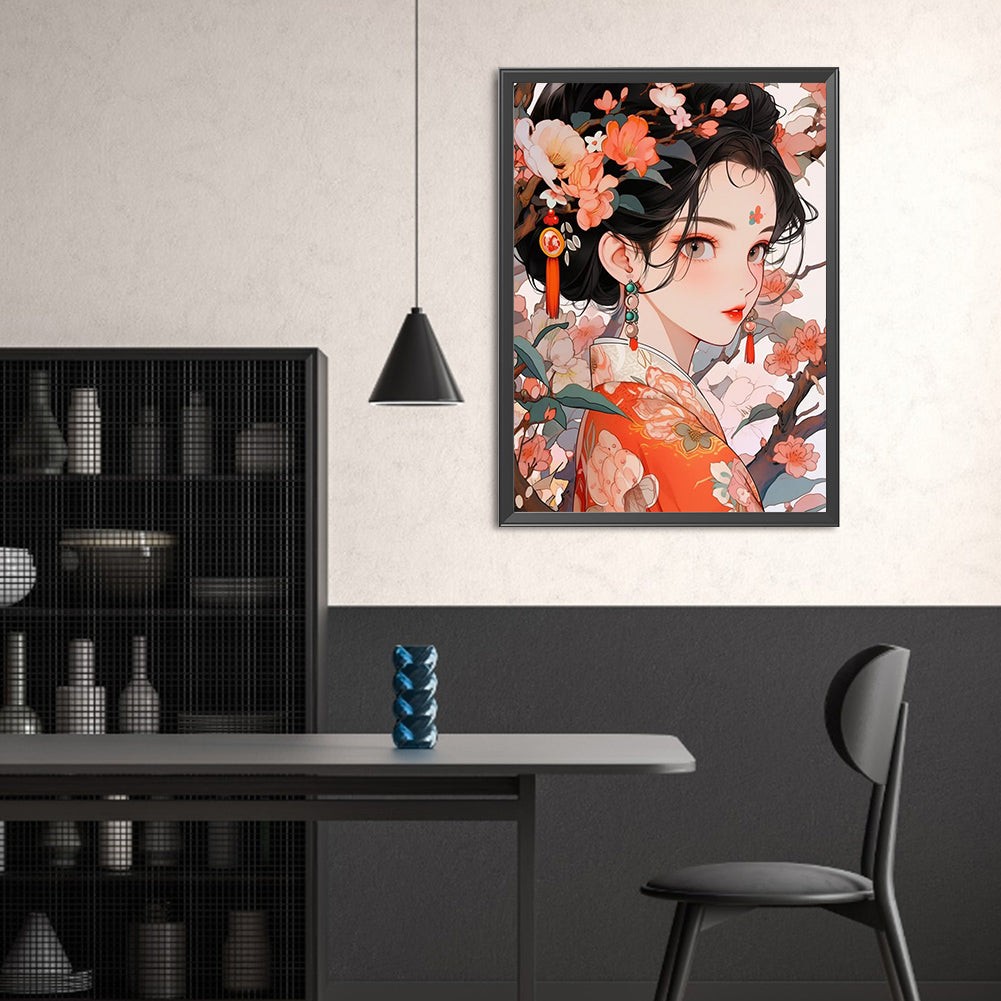 Japanese Woman - Full Square Drill Diamond Painting 40*55CM