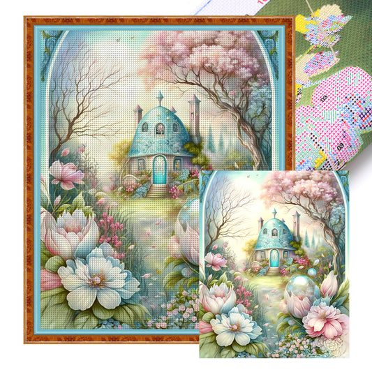 Flower Castle - 16CT Stamped Cross Stitch 50*60CM