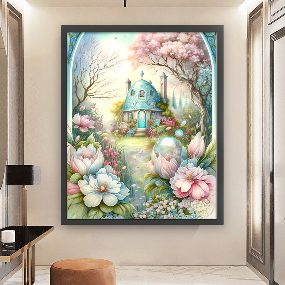 Flower Castle - 16CT Stamped Cross Stitch 50*60CM