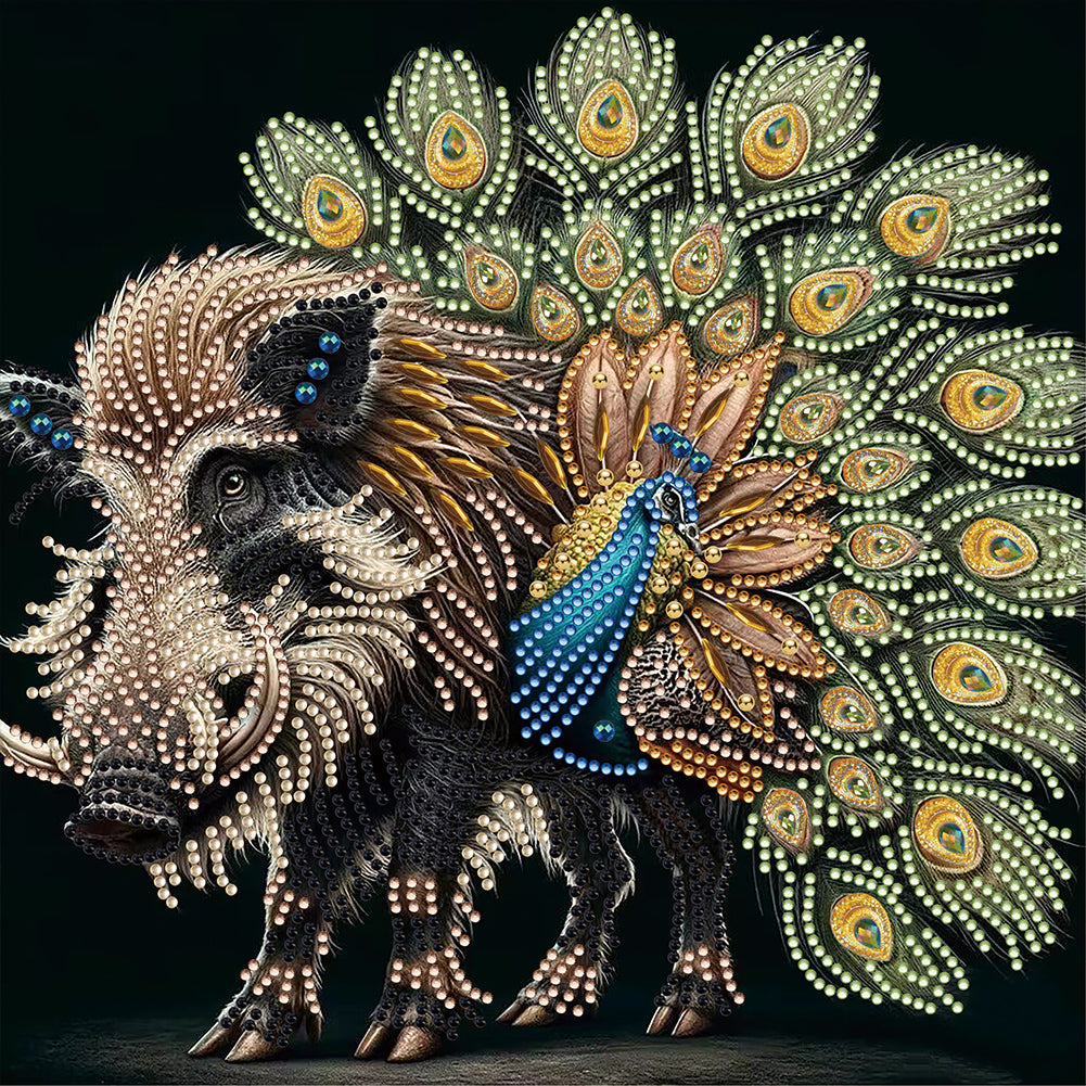 Boar Peacock - Special Shaped Drill Diamond Painting 30*30CM
