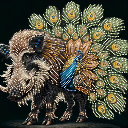 Boar Peacock - Special Shaped Drill Diamond Painting 30*30CM