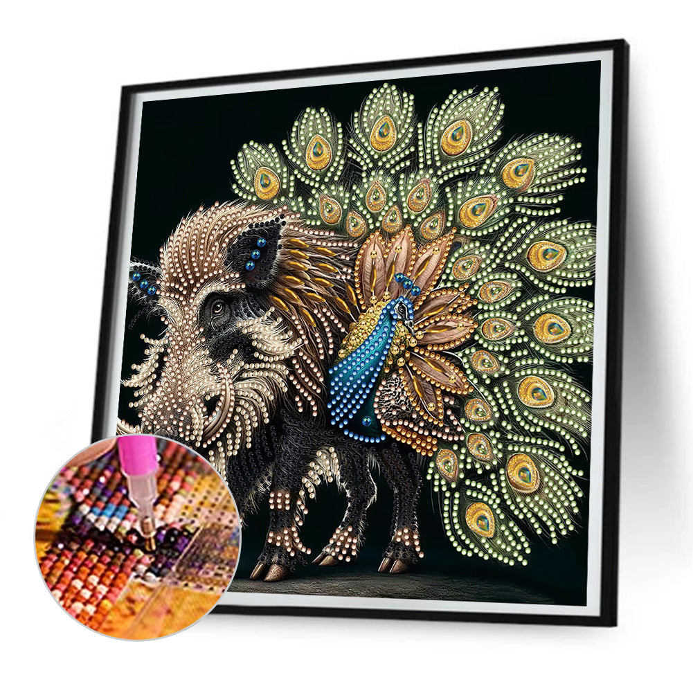 Boar Peacock - Special Shaped Drill Diamond Painting 30*30CM