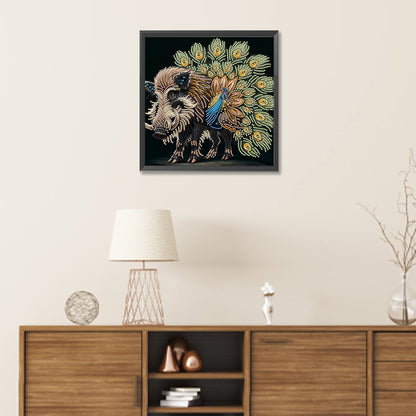 Boar Peacock - Special Shaped Drill Diamond Painting 30*30CM